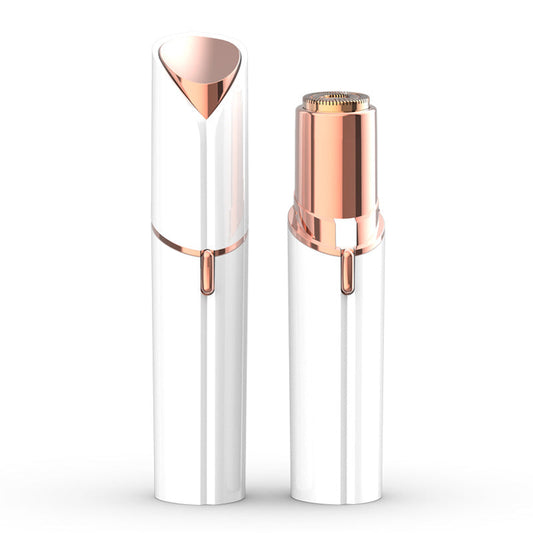White Mini Lipstick Electric Shaver - USB Rechargeable Facial Hair Remover