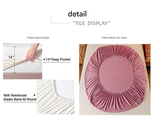 Khaki Plush Crystal Velvet Fitted Sheet - Ultra Soft, Warm & Thick for Winter (99x190+36cm)