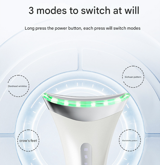 MJ-400 white Rechargeable EMS Facial & Neck Sculpting Device - 3-in-1 LED Light Therapy Massager(Seven Colors)