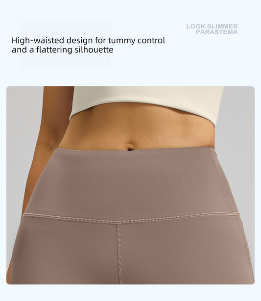 XL Coffee High-Waisted Flared Yoga Pants – Sculpting & Slimming Fitness Leggings