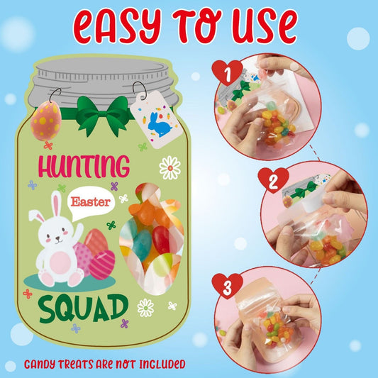 24-Piece Easter Themed Gift Tags Set – Fun Jar-Style Labels for Classroom Exchange, Party Favors and Holiday Crafts