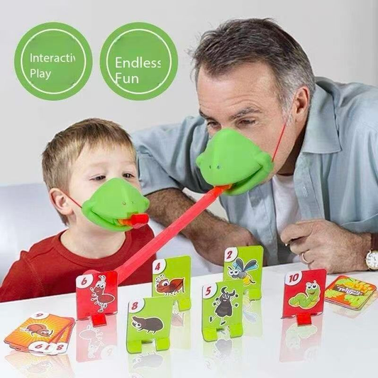 4 Player Frog Tongue Game Lizard Mask Card Battle Family Board Game Parent-Child Interactive Party Game Silicone Material 4+ Years Educational Toy Memory Challenge
