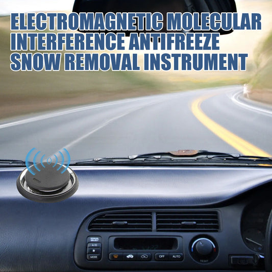 Electromagnetic Car Ice Remover - Solar Powered Molecular Interference De-icer for Windshield Frost and Snow Prevention, Compact Portable Dashboard Gadget for Winter Driving Safety