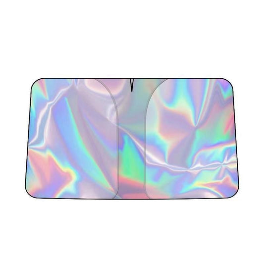 Car windshield sun visor, 55.1 x 27.6 inches, foldable windshield sun visor, UV protection, heat insulation, titanium silver sun visor cover.