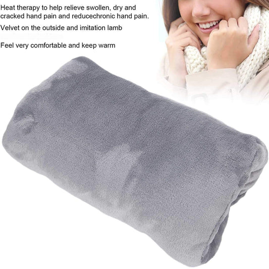 USB Heated Plush Hand Warmer Bag – Electric Rechargeable Warm Hand Cushion, Soft Winter Heating Hand Muff, Portable USB Warm Hand Pad