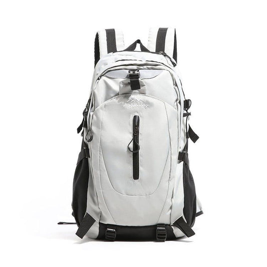 Grey Outdoor Hiking Backpack - Lightweight Nylon Travel Daypack with Multi Pocket Storage, Water Resistant Design, Breathable Back Support for Trekking Camping Cycling Adventures