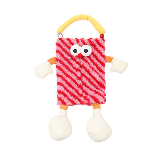 Red Striped Tissue Holder for Car - Fun Design