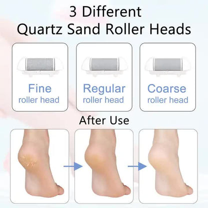 Blue Rechargeable Electric Foot File Callus Remover with LED Display and USB Charging