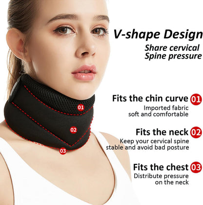 Adjustable Neck Brace with V-Shape Design – Cervical Spine Support for Pain Relief and Posture Correction