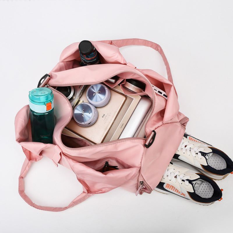 Light Green Oxford Fabric Women's Shoulder Bag, Large Capacity Yoga & Gym Bag with Separate Shoe Compartment - Stylish & Functional Sport Bag