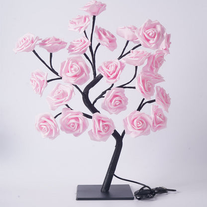 LED Rose Flower Tree Light with Detachable Base and USB Switch – Decorative Night Light for Home Décor