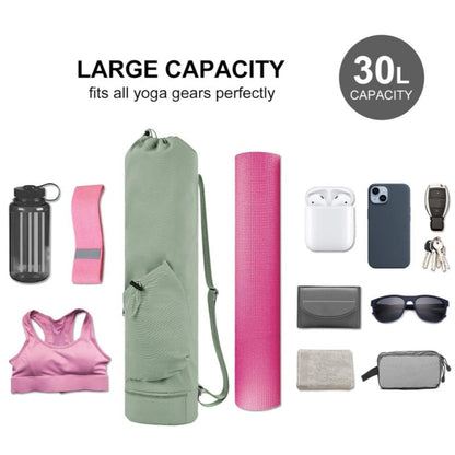 Beige Durable Yoga Mat Carry Bag - Multi-Functional Fitness Backpack with Wet Pocket(Mugs are filming props, not included)