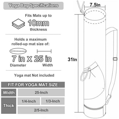 Beige Durable Yoga Mat Carry Bag - Multi-Functional Fitness Backpack with Wet Pocket(Mugs are filming props, not included)