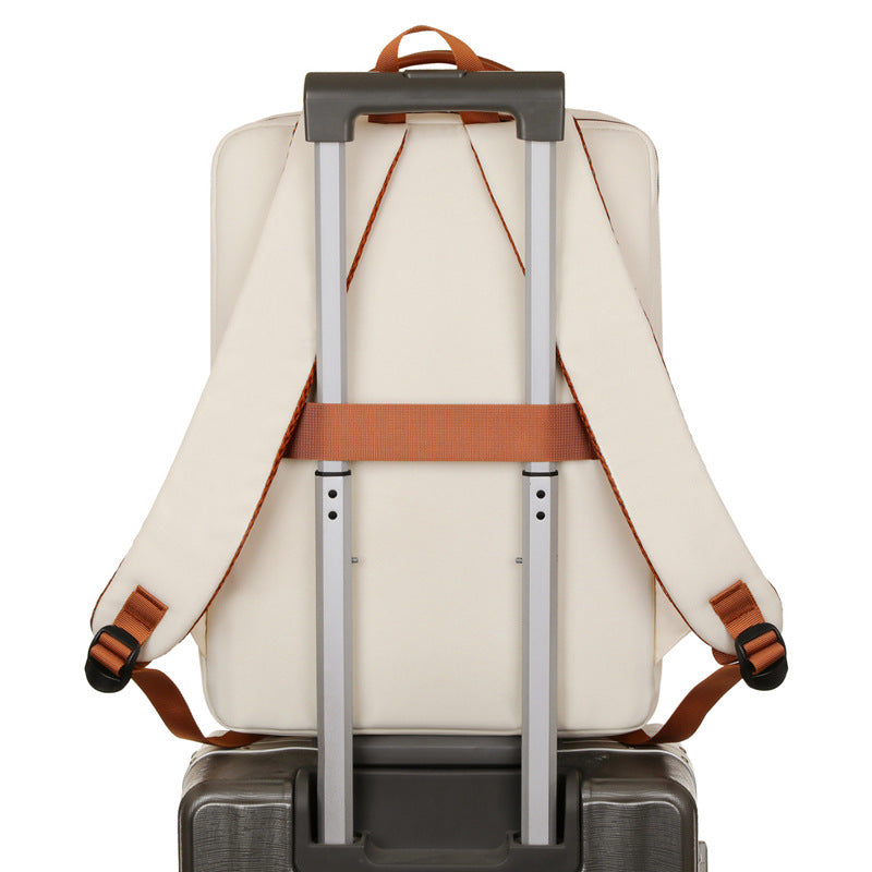 Beige Waterproof Business Backpack - 31L Capacity, Stylish and Versatile