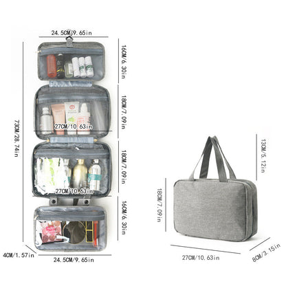 Green Multipurpose Portable Travel Toiletry Bag - Waterproof Cosmetic Organizer with Zipper