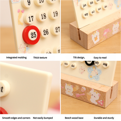 Black DIY Ring Perpetual Calendar - Creative Acrylic Desktop Calendar with Adjustable Rings