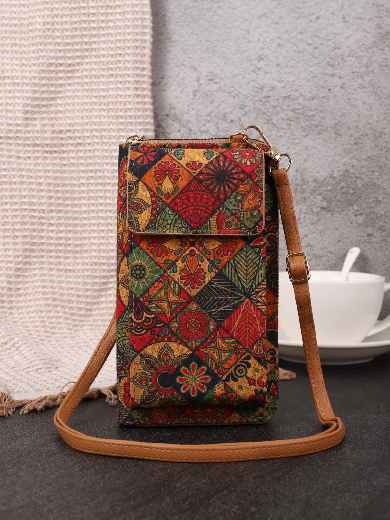 F Elegance Vintage Bohemian Style Wallet with Multi-Compartment Design - Large Capacity Zipper Clutch for Women