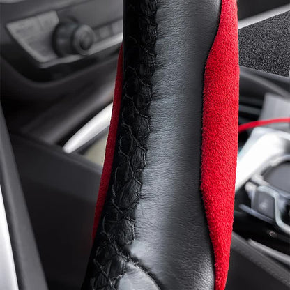 2 PCS Red Steering Wheel Cover - Soft and Comfortable, Fits 38cm Diameter Steering Wheels