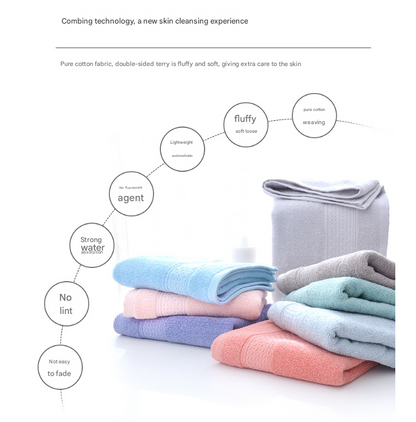 Purple Luxury 6-Piece 100% Cotton Towel Set - 2 Bath Towels, 2 Hand Towels, 2 Face Towels