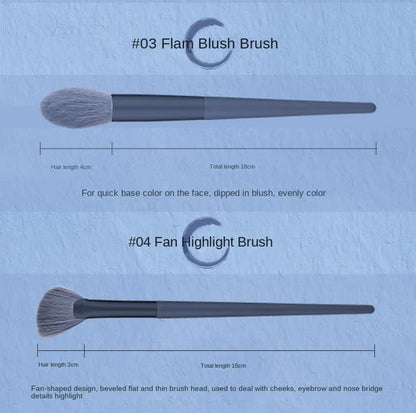 Beige 11-Piece Professional Makeup Brush Set with Cosmetic Bag - Premium Synthetic Fiber, Wooden Handle, Aluminum Tube