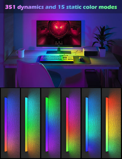 2 Pcs RGB LED Gaming Light Bar - Dual Color Temperature & Adjustable RGB Effects, USB-Powered Backlight for Monitors, Remote & Button Control, 30cm Lightweight Design