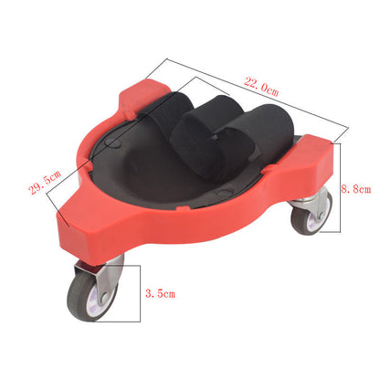 1 Pair Set Red Multi-Function Knee Pads with Swivel Wheels for Comfortable Knee Protection – Ideal for Construction, Tiling, Woodworking & More