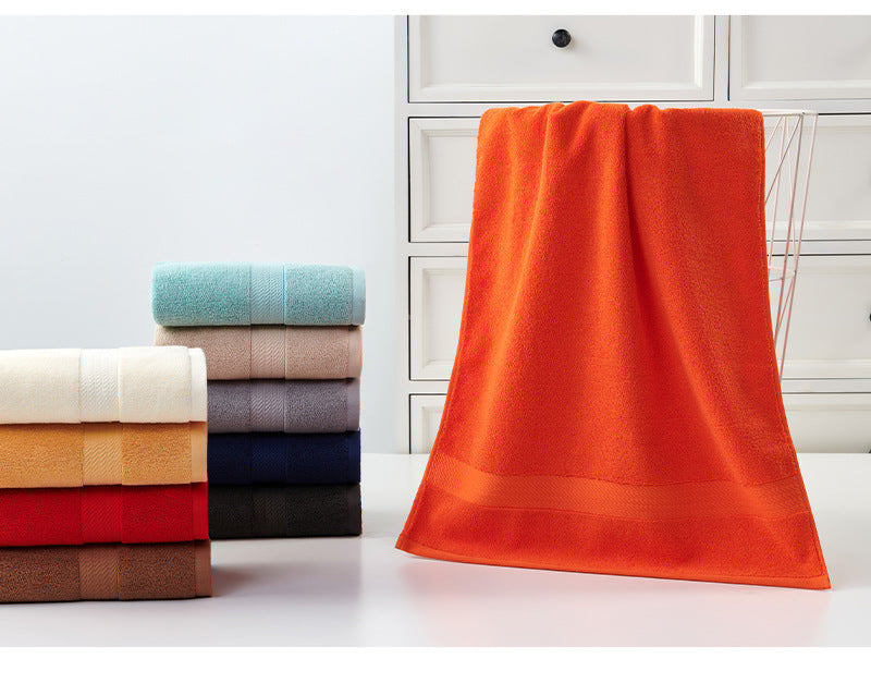 Bright Orange Premium Thick Cotton Bath Towel for Adults - Soft and Absorbent Bathroom Towel