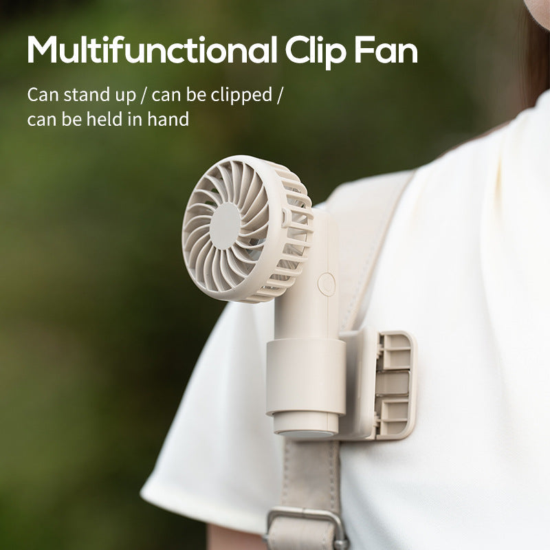 Apricot Portable Multifunctional Clip Fan DQ261 - 1000mAh Battery, 3-Speed, Quiet Cooling for Summer