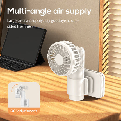 Apricot Portable Multifunctional Clip Fan DQ261 - 1000mAh Battery, 3-Speed, Quiet Cooling for Summer