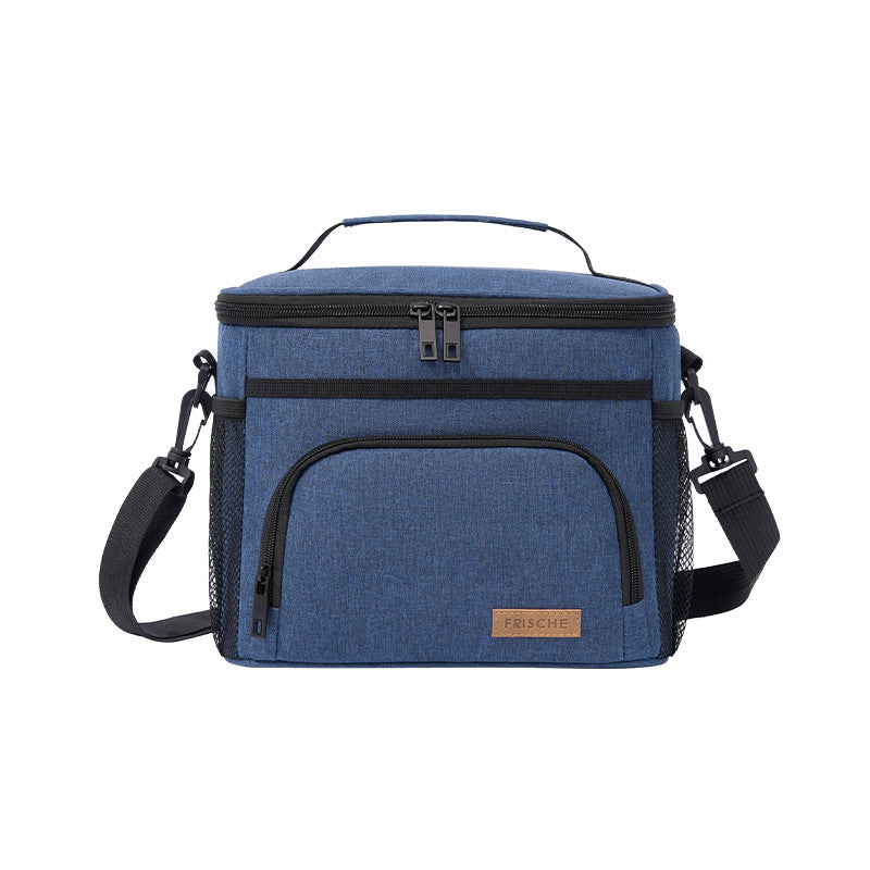 Blue Insulated Lunch Bag Cooler Tote - 9L Leakproof Thermal Lunch Box with Shoulder Strap & Pockets for Work, Picnic, Travel