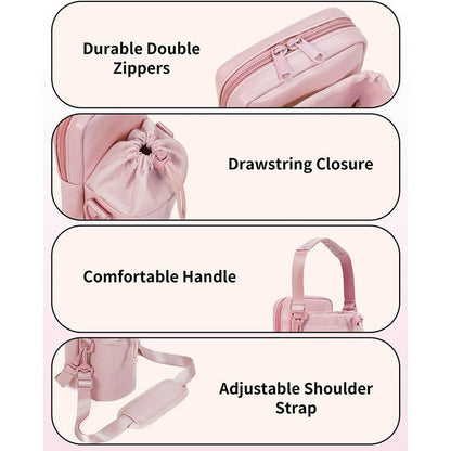 Green Stylish Water Bottle Carrier Bag with Phone Pocket, Key Clip & Adjustable Strap - Crossbody Sling Holder