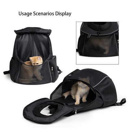Purple Breathable Mesh Pet Carrier Backpack - Head-Out Design for Small Dogs & Cats, Ventilated Travel Hiking Carrier Bag with Front Entry & Pockets