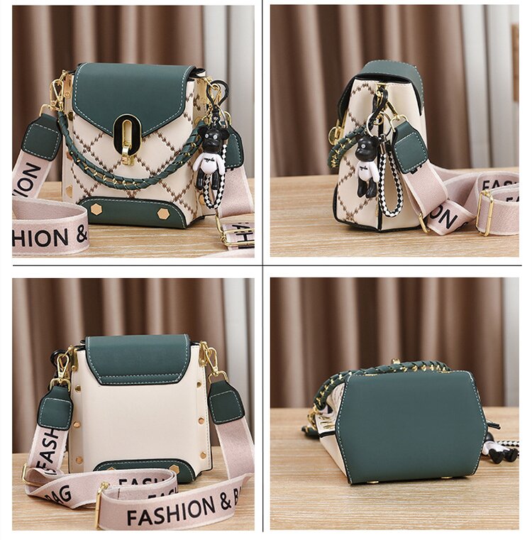 Pink Stylish Korean Minimalist Crossbody Bag - Elegant Small Square Shoulder Bag with Phone Pocket