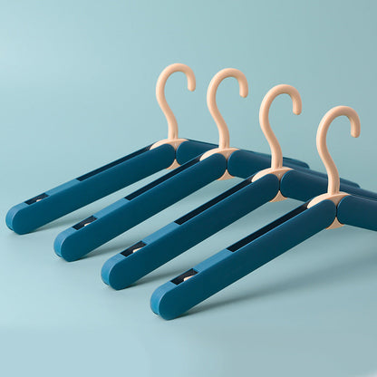 2PCS Green Portable Travel Hanger with Hidden Clips - Lightweight Folding Clothes Hanger for Socks and Small Items