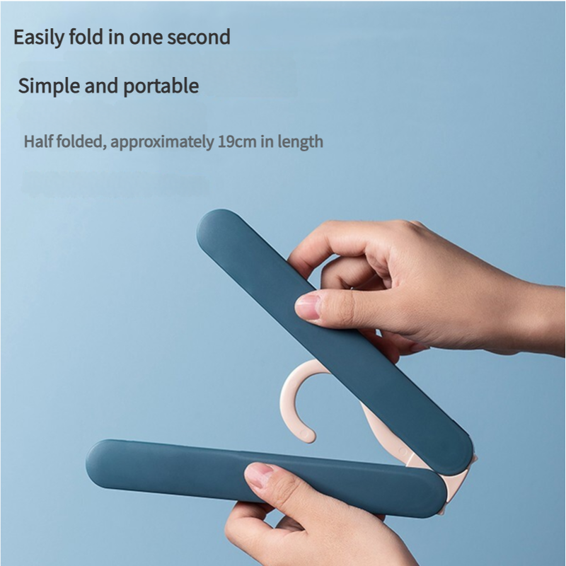 2PCS Green Portable Travel Hanger with Hidden Clips - Lightweight Folding Clothes Hanger for Socks and Small Items