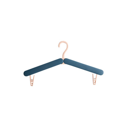 2PCS Blue Portable Travel Hanger with Hidden Clips - Lightweight Folding Clothes Hanger for Socks and Small Items
