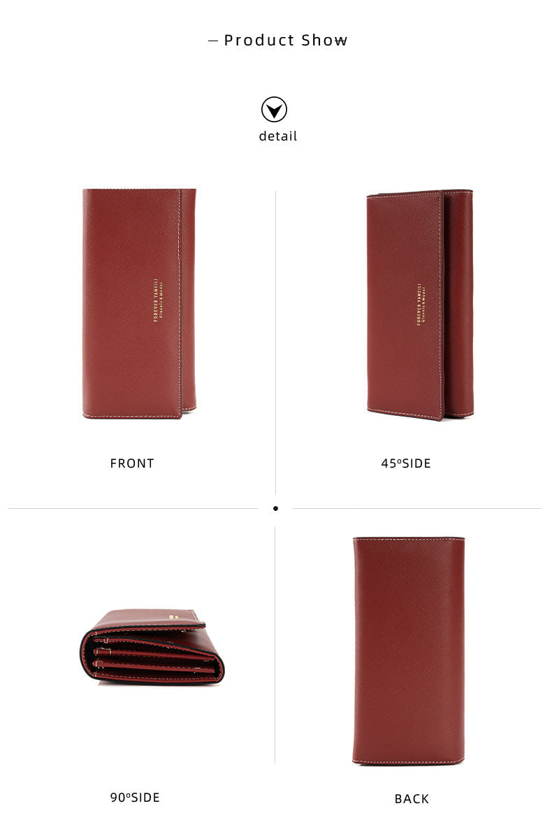 Pink PU Slim Wallet with Polyester Interior - Stylish Clutch for Cards and Cash