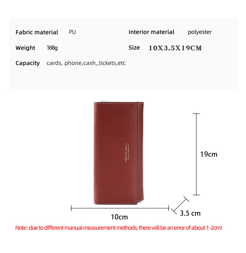 Green PU Slim Wallet with Polyester Interior - Stylish Clutch for Cards and Cash