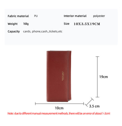 Green PU Slim Wallet with Polyester Interior - Stylish Clutch for Cards and Cash