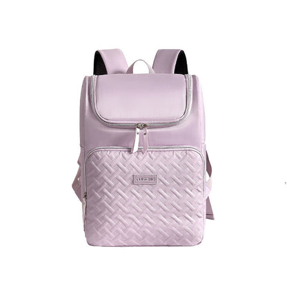 Purple Waterproof Insulated Backpack - Large Capacity Cooler Bag for Camping and Picnics
