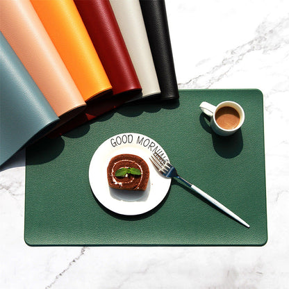 5 PCS Black Nordic Style Leather Placemat - Anti-Slip, Heat-Resistant Table Mat 30cm x 45cm