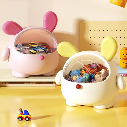 2PCS Black-Eared with polka dot sticker Cute Puppy Desktop Bin with Lid - Mini Trash Can & Storage Organiser - Kawaii Office Decor for Vanity & Home Office