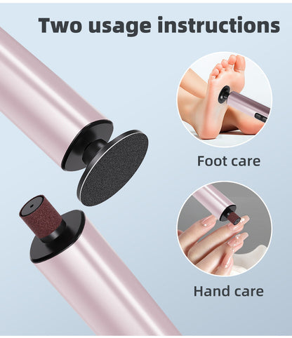 Rose Gold Professional 2-in-1 Electric Foot Callus Remover and Manicure Kit - 9 Speeds Rechargeable Electronic Foot File with LCD Display - Professional Pedicure Tool for Dead Skin and Nail Care
