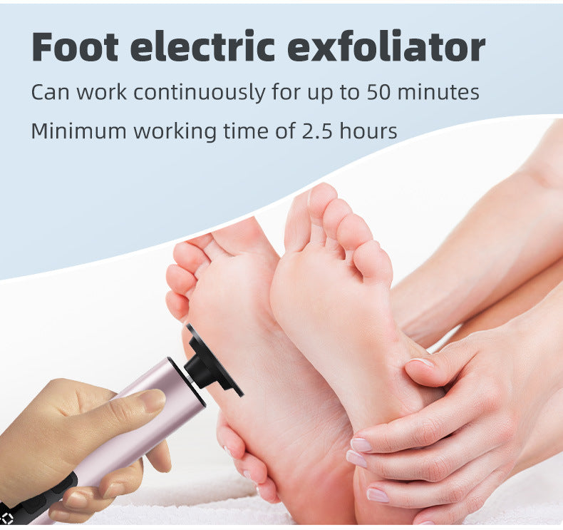 Rose Gold Professional 2-in-1 Electric Foot Callus Remover and Manicure Kit - 9 Speeds Rechargeable Electronic Foot File with LCD Display - Professional Pedicure Tool for Dead Skin and Nail Care