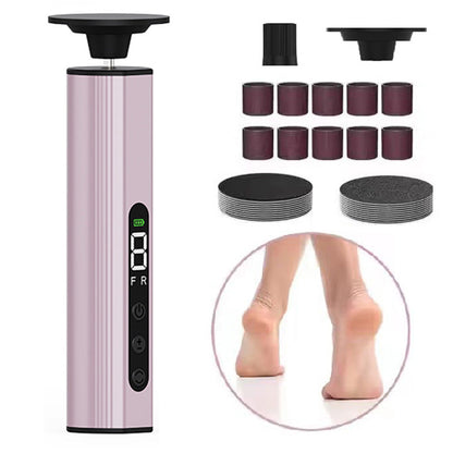 Rose Gold Professional 2-in-1 Electric Foot Callus Remover and Manicure Kit - 9 Speeds Rechargeable Electronic Foot File with LCD Display - Professional Pedicure Tool for Dead Skin and Nail Care