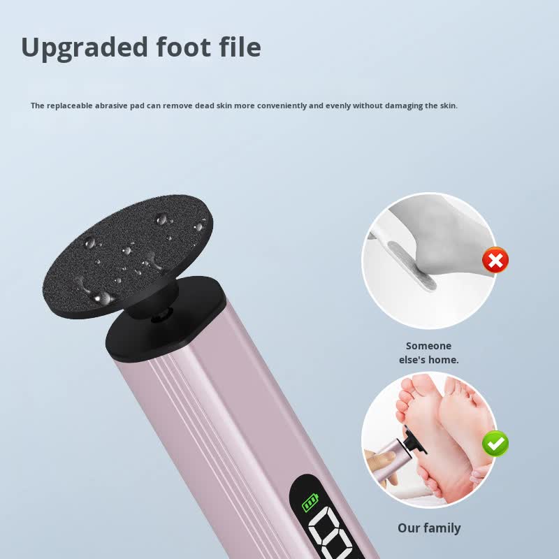 Rose Gold Professional 2-in-1 Electric Foot Callus Remover and Manicure Kit - 9 Speeds Rechargeable Electronic Foot File with LCD Display - Professional Pedicure Tool for Dead Skin and Nail Care