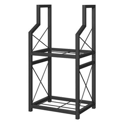 Heavy Duty 2-Tier Firewood Rack - Vertical Log Holder for Indoor Fireplace and Outdoor Fire Pit - Modern Metal Wood Storage Organizer for Camping, Patio, and Living Room