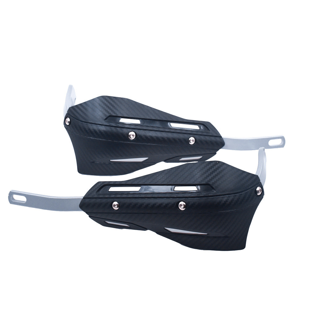 Professional Universal Motorcycle Handguards for Honda CC110 Cross Cub - Heavy Duty Aluminum Alloy Anti-Collision Brush Guards, Carbon Fiber Style Handlebar Protectors for Dirt Bikes and Off-Road Motorcycles - 1 Pairâ€”Black