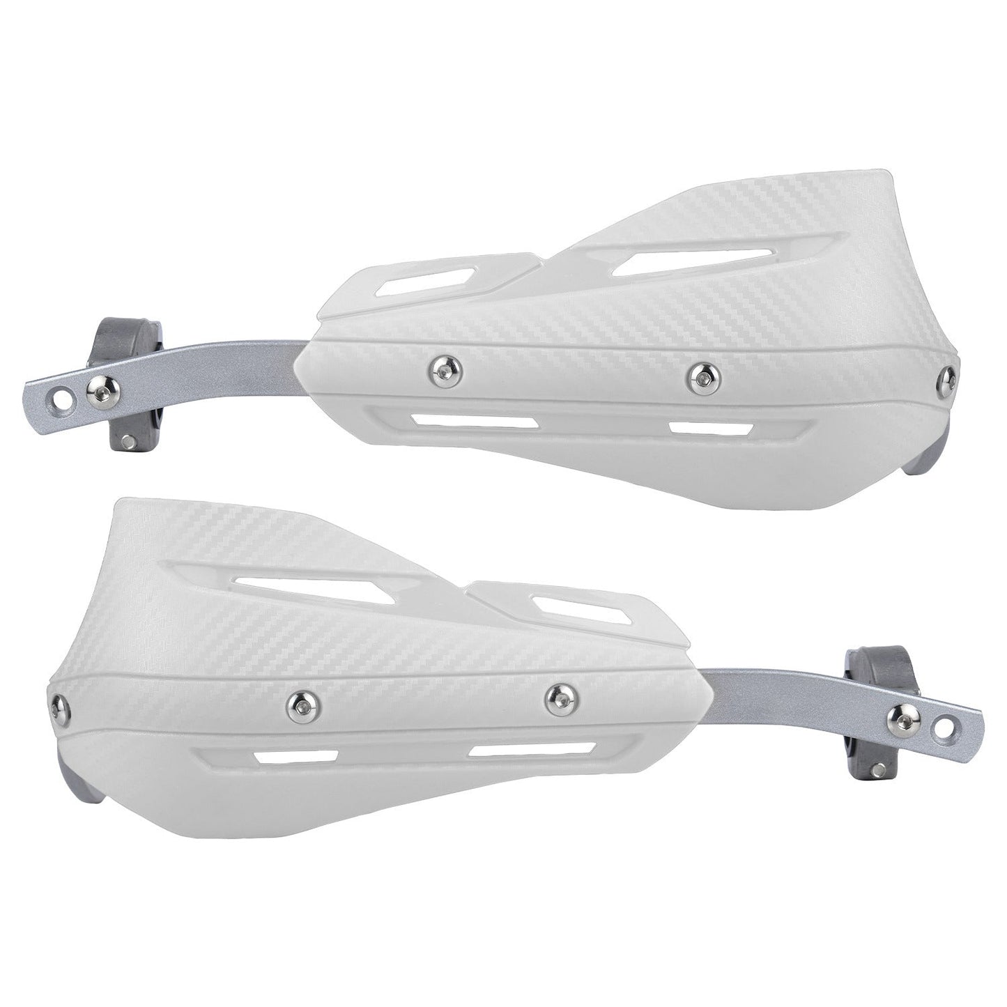 Professional Universal Motorcycle Handguards for Honda CC110 Cross Cub - Heavy Duty Aluminum Alloy Anti-Collision Brush Guards, Carbon Fiber Style Handlebar Protectors for Dirt Bikes and Off-Road Motorcycles - 1 Pairâ€”White