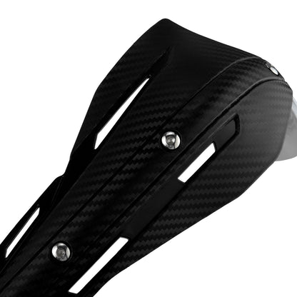 Professional Universal Motorcycle Handguards for Honda CC110 Cross Cub - Heavy Duty Aluminum Alloy Anti-Collision Brush Guards, Carbon Fiber Style Handlebar Protectors for Dirt Bikes and Off-Road Motorcycles - 1 Pairâ€”White